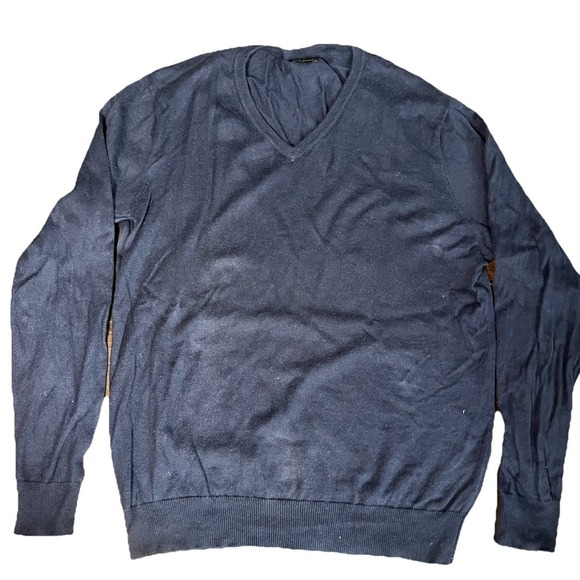 J.Crew Other - J Crew Mens Navy Blue Cotton Cashmere V-Neck Sweater Size‎ Medium Pullover